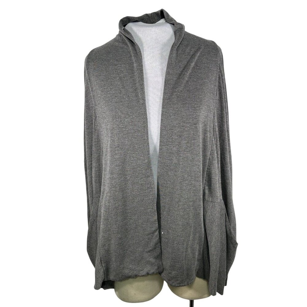 Attention Womens Open Front Cardigan Jacket Gray XL Polyester Rayon Blend